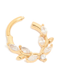 Gold Plated Titanium Cubic Zirconia Vine Clicker Ring - link has visual effect only