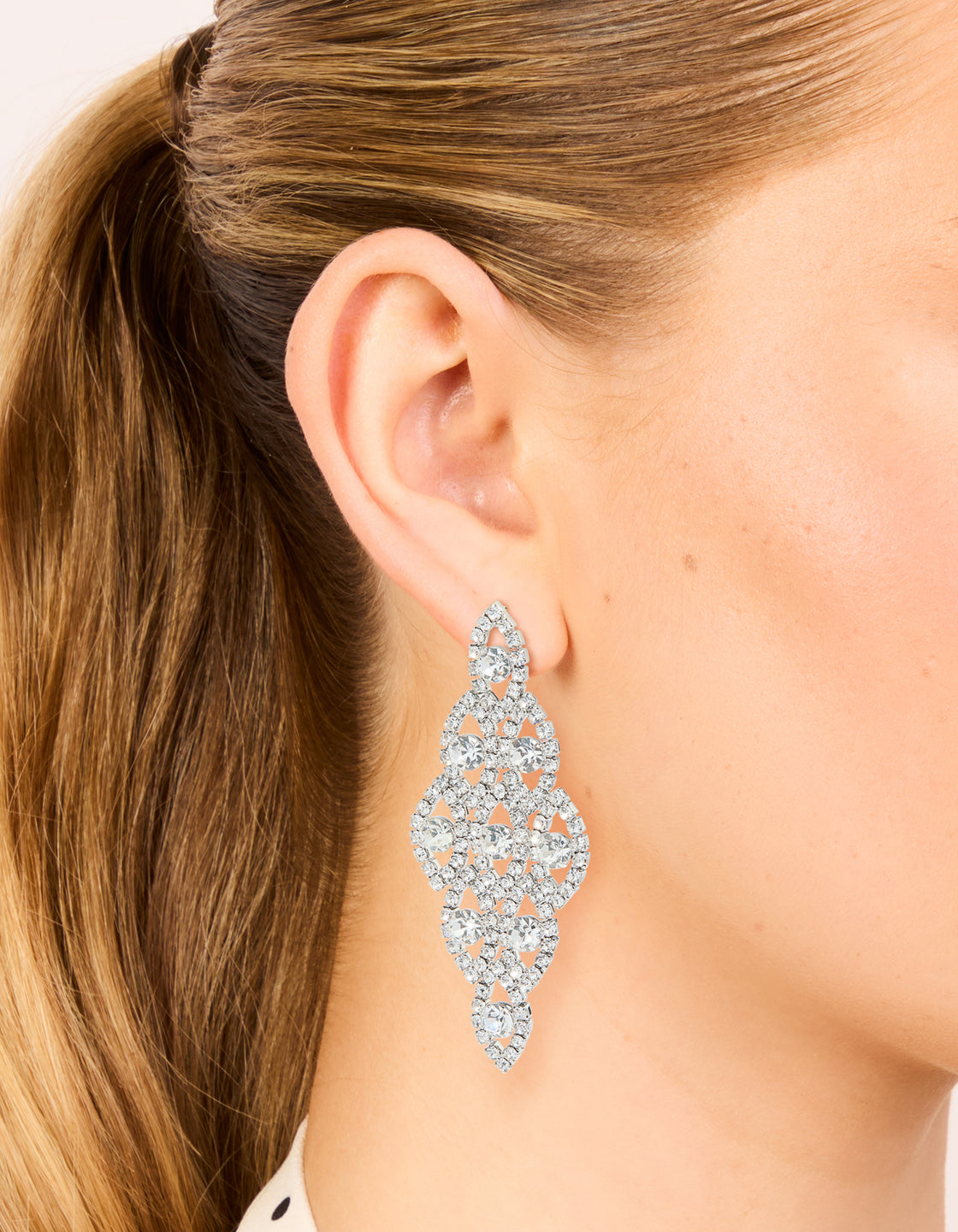 Silver Diamante Dazzling Drop Earrings