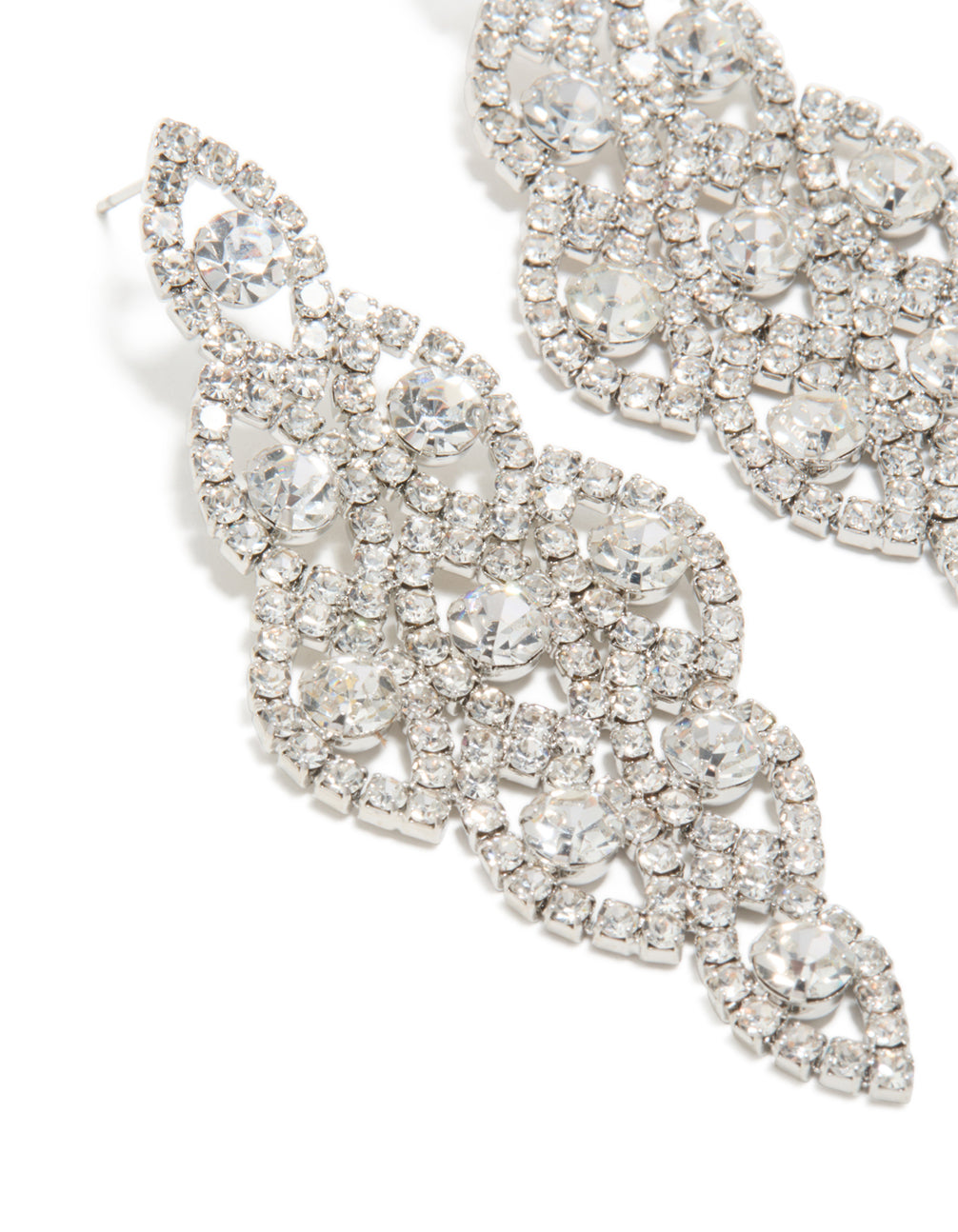 Silver Diamante Dazzling Drop Earrings