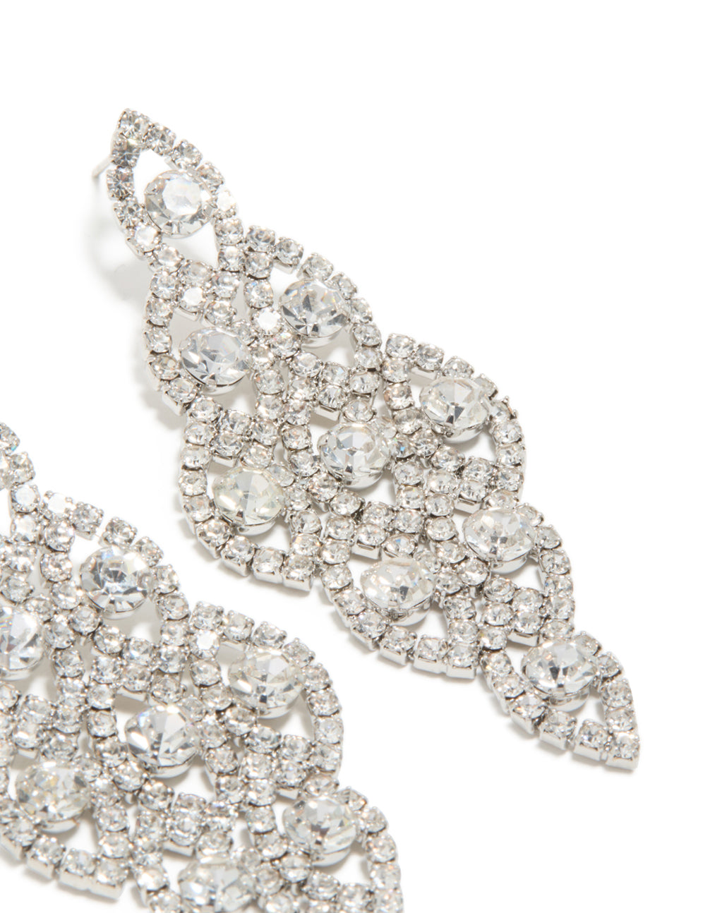 Silver Diamante Dazzling Drop Earrings