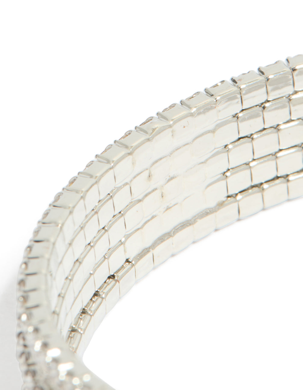 Silver Multi Pearl Cluster Front Wrist Cuff