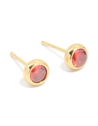 Waterproof Stainless Steel Cubic Zirconia January Birthstone Bezel Set Stud Earrings - link has visual effect only
