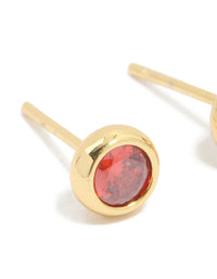 Waterproof Stainless Steel Cubic Zirconia January Birthstone Bezel Set Stud Earrings - link has visual effect only