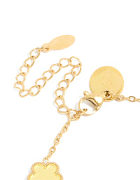 Waterproof Gold Plated Stainless Steel Butter Yellow Flowers Charm Bracelet - link has visual effect only