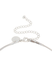 Showcasing waterproof stainless steel cubic zirconia and chain pendant layered necklace featuring crystal in silver clasp detail view - link has visual effect only