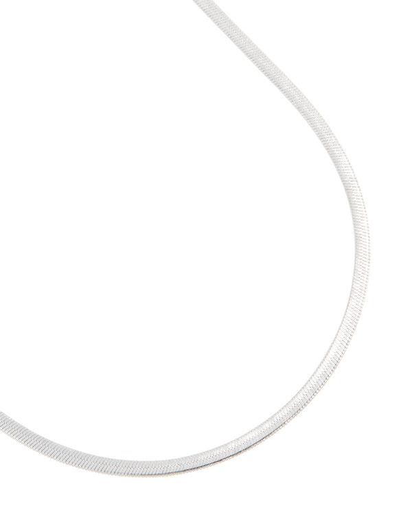 Waterproof Stainless Steel Fine Flat Snake Chain Necklace