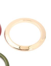 Gold & Red Painted Resin Bangles 3-Pack - link has visual effect only
