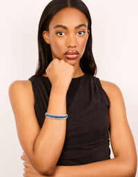 Silver Mini Blue Diamantes Wrist Cuff - link has visual effect only