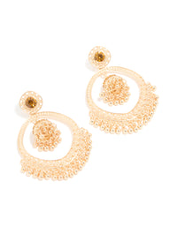 Gold Circle Boho Drop Earrings - link has visual effect only