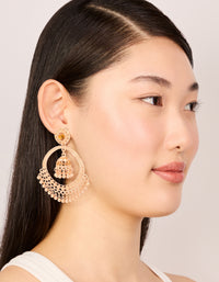 Gold Circle Boho Drop Earrings - link has visual effect only