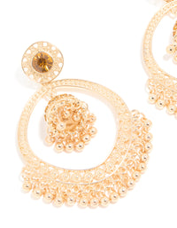Gold Circle Boho Drop Earrings - link has visual effect only