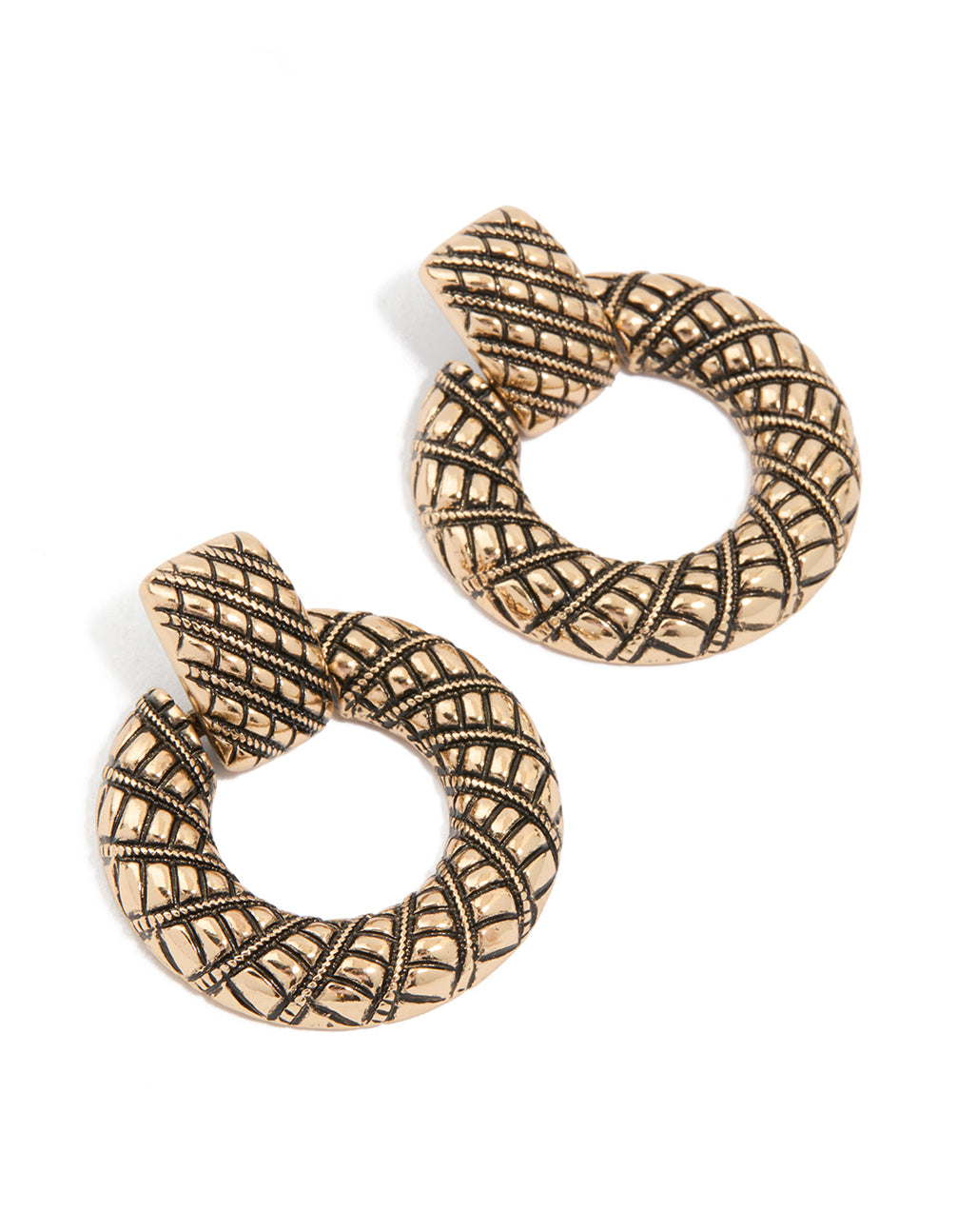 Antique Gold Doorknocker Earrings