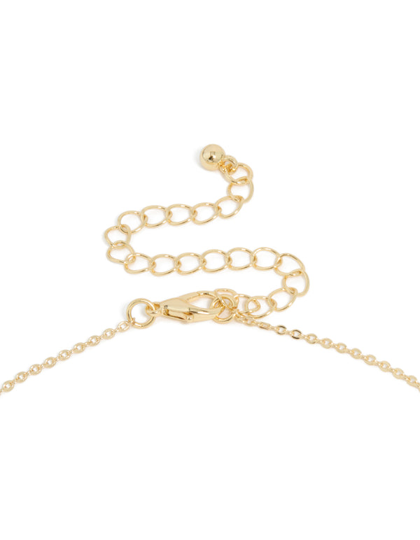 Gold Plated Cubic Zirconia & Pearl Letter K Necklace