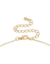 Gold Plated Cubic Zirconia & Pearl Letter A Necklace - link has visual effect only