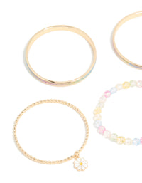 Kids Gold Easter Bunny Shaker & Daisy Bangles 5-Pack - link has visual effect only