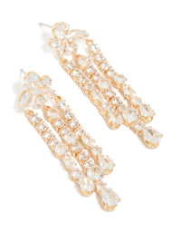 Gold Cubic Zirconia Drop Earrings - link has visual effect only