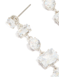 Silver Cubic Zirconia Mixed Drop Earrings - link has visual effect only