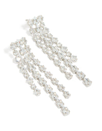 Silver Cubic Zirconia Multi Drop Earrings - link has visual effect only