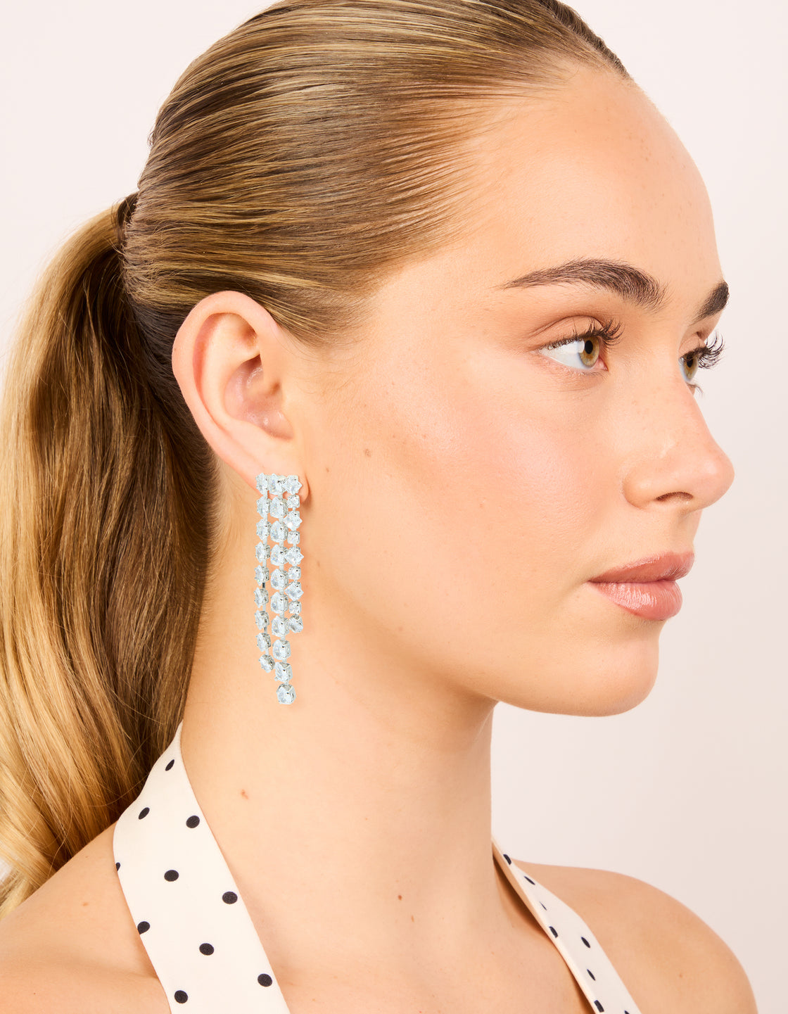 Silver Cubic Zirconia Multi Drop Earrings