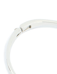 Silver Cubic Zirconia Knotted Hinged Bangle - link has visual effect only