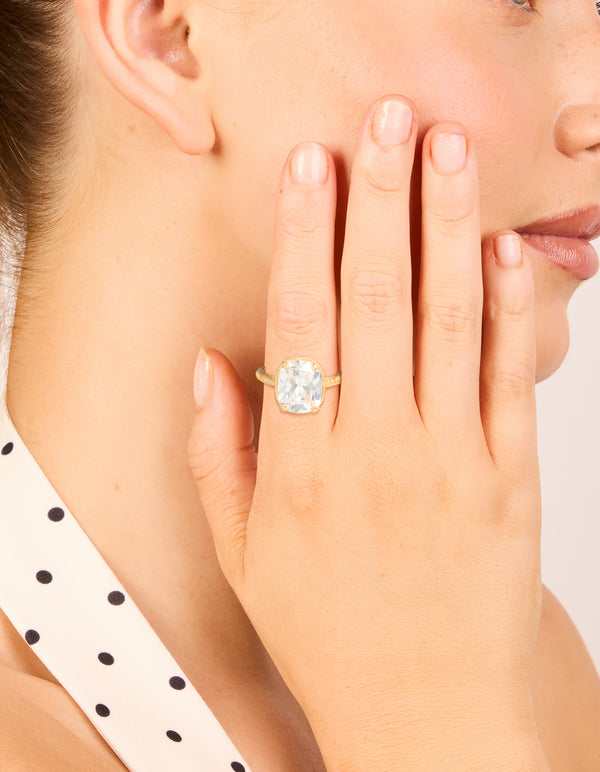 Gold Plated Vintage Cubic Zirconia Ring