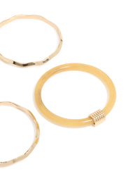 Neutral Acrylic & Gold  Wavy Bangles 4-Pack - link has visual effect only