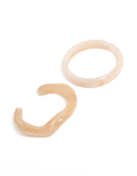 Cream Neutral Acrylic Marble Wrist Cuff & Bangle 2-Pack - link has visual effect only