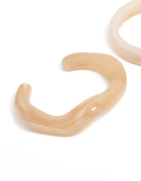 Cream Neutral Acrylic Marble Wrist Cuff & Bangle 2-Pack - link has visual effect only