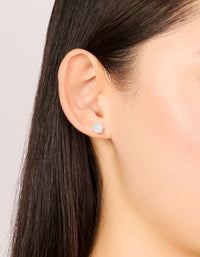 Sterling Silver Cubic Zirconia Square Halo Stud Earrings - link has visual effect only
