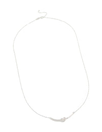 Sterling Silver Cubic Zirconia Knot Bar Necklace - link has visual effect only