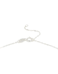 Sterling Silver Cubic Zirconia Knot Bar Necklace - link has visual effect only