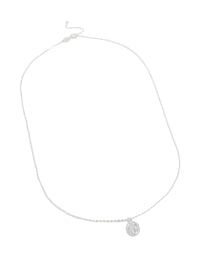 Sterling Silver Round Mary Pendant Necklace - link has visual effect only