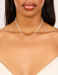 Sterling Silver Cubic Zirconia Tennis Necklace - link has visual effect only