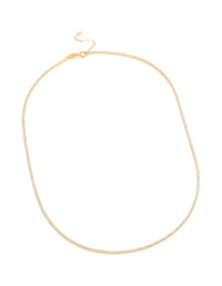 Gold Plated Sterling Silver Cubic Zirconia Tennis Necklace - link has visual effect only