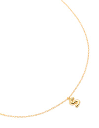 Gold Plated Sterling Silver Bubble Letter S Necklace - link has visual effect only