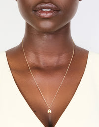 Gold Plated Sterling Silver Bubble Letter A Necklace - link has visual effect only