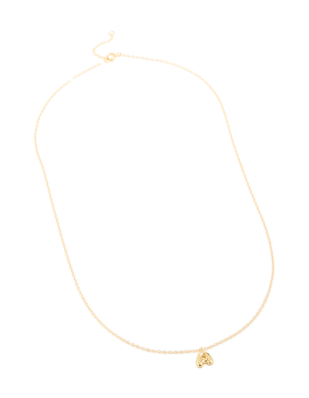 Gold Plated Sterling Silver Bubble Letter A Necklace
