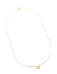 Gold Plated Sterling Silver Bubble Letter M Necklace - link has visual effect only