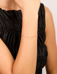 Gold Plated Sterling Silver Cubic Zirconia Letter A Bracelet - link has visual effect only