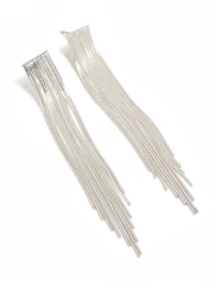 Silver Plated Box Chain Waterfall Drop Earrings - link has visual effect only