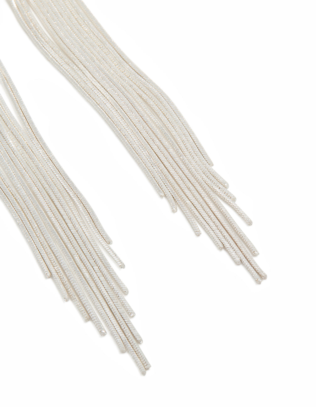 Silver Plated Box Chain Waterfall Drop Earrings