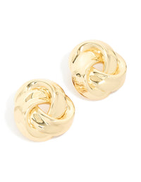 Gold Plated Large Woven Knot Stud Earrings - link has visual effect only