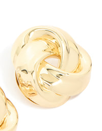 Gold Plated Large Woven Knot Stud Earrings - link has visual effect only