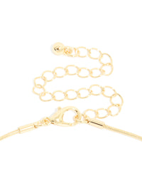 Gold Plated Open Organic Oval Pendant Necklace - link has visual effect only