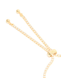 Gold Plated Cubic Zirconia Tennis Toggle Bracelet - link has visual effect only