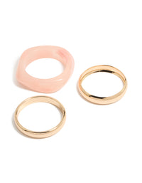 Gold & Pink Acrylic Bangles 3-Pack - link has visual effect only