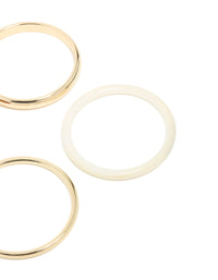 Gold, Cream & Brown Acrylic Bangles 4-Pack - link has visual effect only