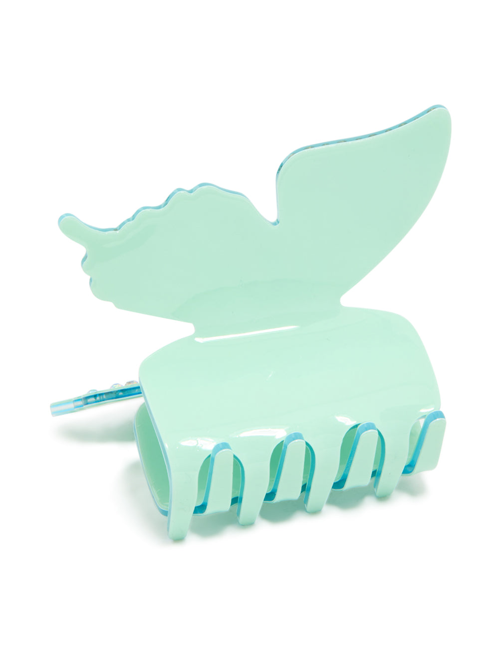 Teal Diamante Butterfly Claw Clip