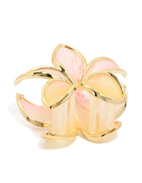 Orange & Pink Ombre Frangipani Flower Claw Clip - link has visual effect only