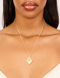 Gold Plated Brass Cubic Zirconia Outline Locket Necklace - link has visual effect only